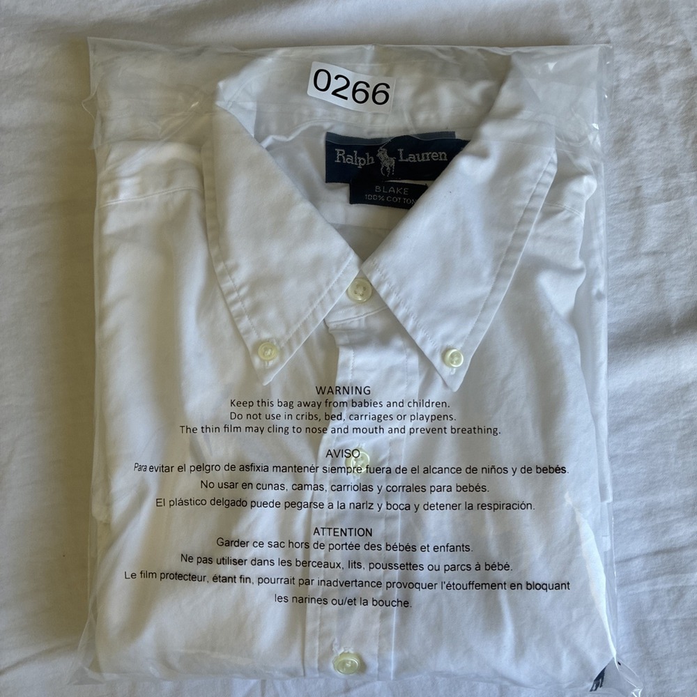 VTG Ralph Lauren Blake Button Down Shirt Men's L White Canon GHO Golf Tournament - Picture 11 of 11